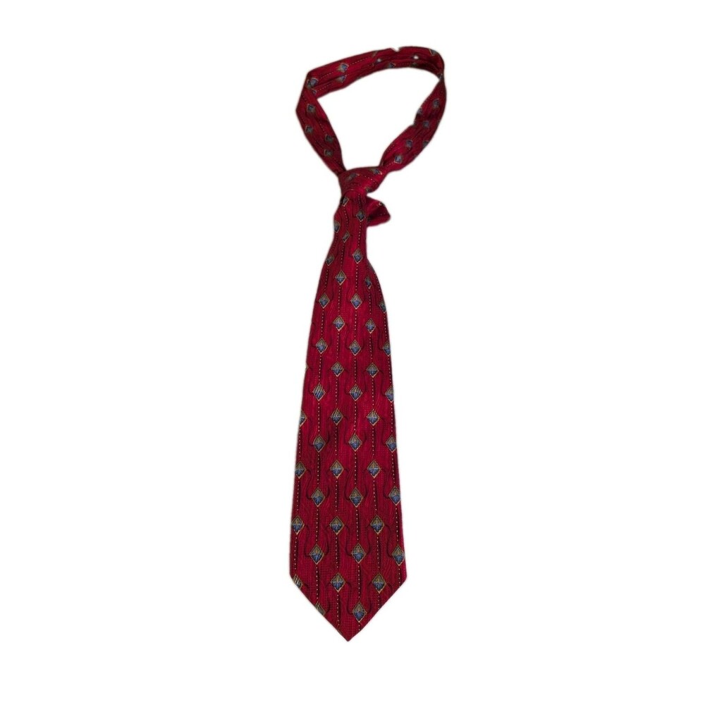 Vintage Robert Talbott Best of Class Nordstrom Mens Silk Tie Red Geometric USA